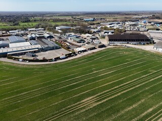  aerial view of Former RAF Pocklington . WW2 bomber Airfield now Wolds Gliding Club Pocklington