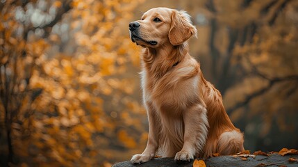 Golden Retriever in Autumn Park (1)