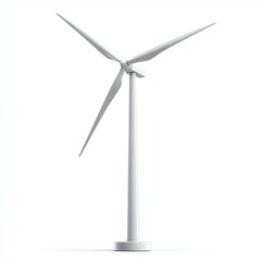 Clean Wind Turbine on White Background Renewable Energy Concept Sustainable Future Power Generation
