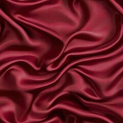 Fototapeta premium Dark red silk fabric lies elegantly with soft shadows and a smooth surface, creating a luxurious and inviting atmosphere SEAMLESS PATTERN