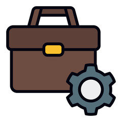 Fototapeta premium Business Development Icon. Growth strategy symbol. Company expansion and market opportunities - stock vector. Filled Line Icon