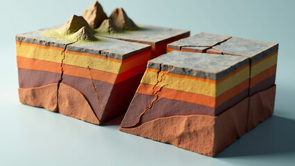 Fault Rupture Zone: 3D Geological Fault Model