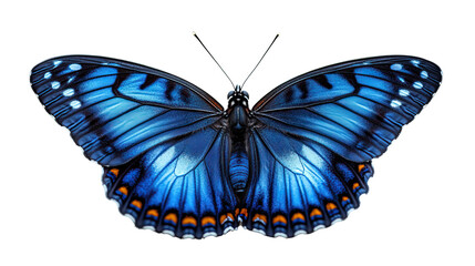 Azure Winged Beauty: A breathtaking butterfly with exquisitely patterned azure wings. A detailed view reveals the intricate designs and delicate symmetry of nature's artistry. 