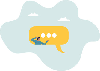 Awkward moment, embarrassment conversation, nervous and clueless at work, dull moment or cannot answer question.character for design.