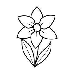 Simple Line Drawing of a Daffodil Spring Flower Bloom