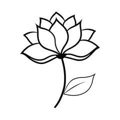 Elegant Line Art Lotus Flower Botanical Illustration Design