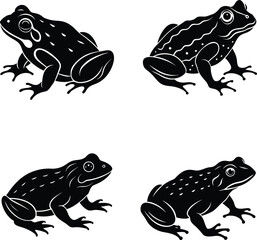  Extinct animal golden Toad silhouette vector illustration