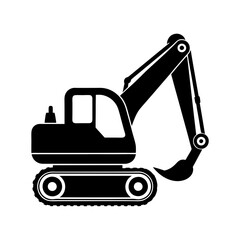 Excavator silhouette vector illustration 