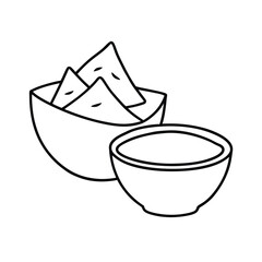 Tortilla Chips and Salsa A Simple Snack Illustration