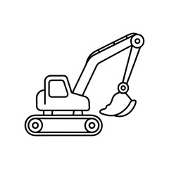 Excavator coloring page for kids  line art illustration