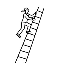 Woman Climbing Ladder Progress, Success, Ambition, Growth, Achievement