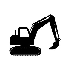 Excavator silhouette vector illustration.