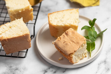 Lemon pie, soft fluffy airy cake, bread pie