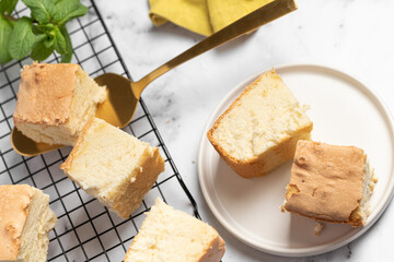 Lemon pie, soft fluffy airy cake, bread pie