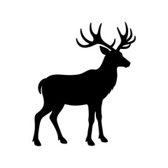 Fototapeta premium Extinct animal Irish Elk silhouette vector illustration
