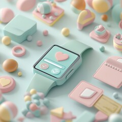 Revolutionary Smart Watch Featuring Heart Design Perfect for E-commerce and Digital Payments Solutions