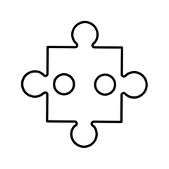 Single Jigsaw Puzzle Piece Solution, Connection, Unity, Teamwork, Logic