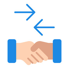 Negotiation Icon. Business agreement symbol. Corporate deal and contract discussion - stock vector. Flat Icon