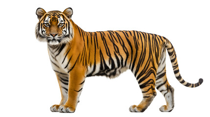 A large jungle tiger observing its surroundings, a big and deadly predator with distinctive beautiful orange and black stripes.