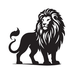 lion silhouette vector art illustration