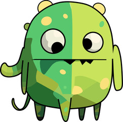 Cute Green Monster Cartoon – Adorable AI-Generated Character Design
