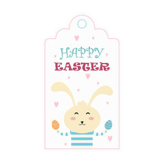 Cute Easter Gift Tags with Bunny, Chick, Eggs, and elements