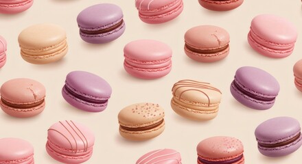 Fototapeta premium Seamless Macaron Pattern on Soft Pastel Background - For Packaging & Product Design