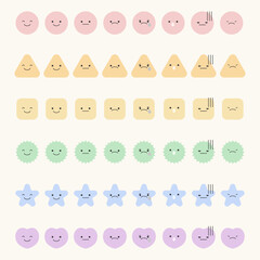 얼굴 표정이 있는 다양한 모양