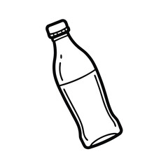 Simple Line Drawing of a Glass Soda Bottle Beverage