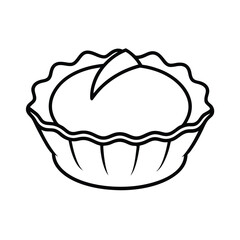 Delicious Mini Tart Pastry Dessert Outline Illustration Clipart Bakery