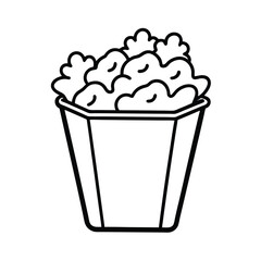 Crispy Fried Chicken Nuggets in a Paper Bucket Cartoon