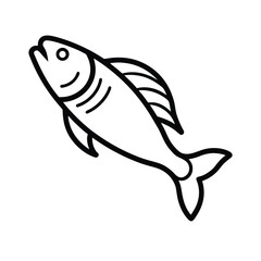 Fototapeta premium Simple Line Drawing of a Single Aquatic Fish