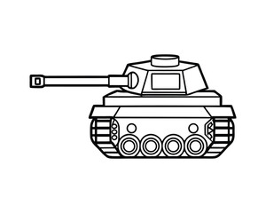 Tank vector illustration, Tank silhouette, isolated on a white background.