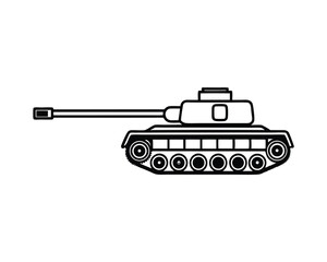Tank vector illustration, Tank silhouette, isolated on a white background.