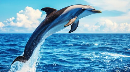 Dolphin Ocean Jump Blue Sky