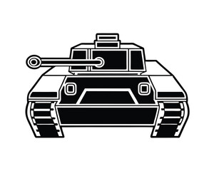 Tank vector illustration, Tank silhouette, isolated on a white background.
