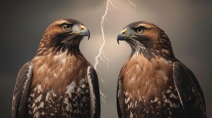Eagle Lightning Power nature birds of prey