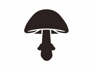 Mushroom silhouette in black icon style