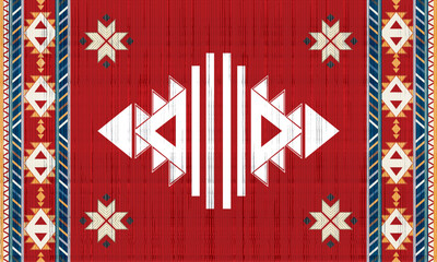 Navajo tribal vector seamless pattern. Native American ornament. Ethnic South Western decor style. Boho geometric ornament. Vector seamless pattern. Mexican blanket, rug. Woven carpet illustration