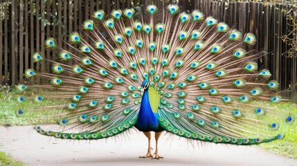 Obraz premium Peacock Feathers Display Nature Bird