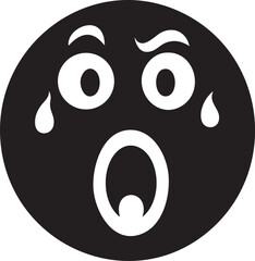 Fototapeta premium Surprised emoji face vector illustration for digital communication and expressive designs.