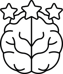 A brain with three stars on it