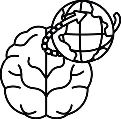 A brain and a globe are shown side by side