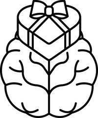 A brain with a bow on top of it
