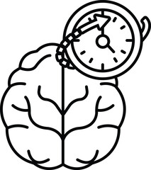 A brain with a clock on it