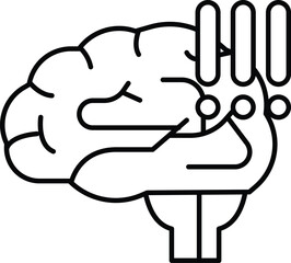 A brain with a hand on it that says 