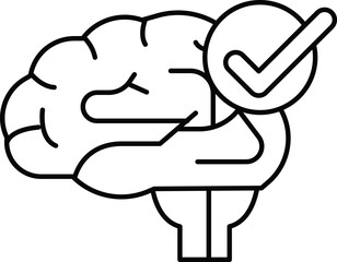 A brain with a check mark on it