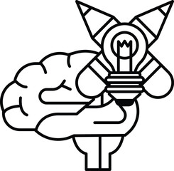 A brain with a pencil in its hand