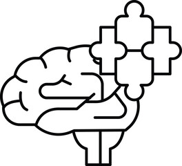 A brain with a puzzle piece in its hand