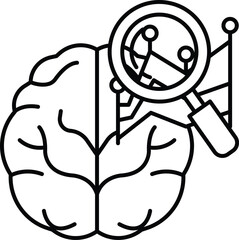 A brain with a magnifying glass on it